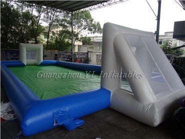 Bubble inflatable soap soccer field