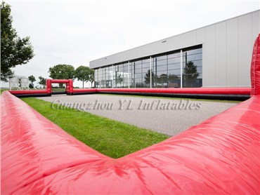 inflatable soccer field blackred
