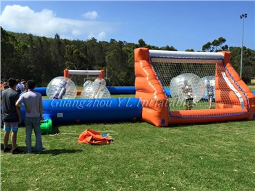 inflatable human football field for bubble soccer