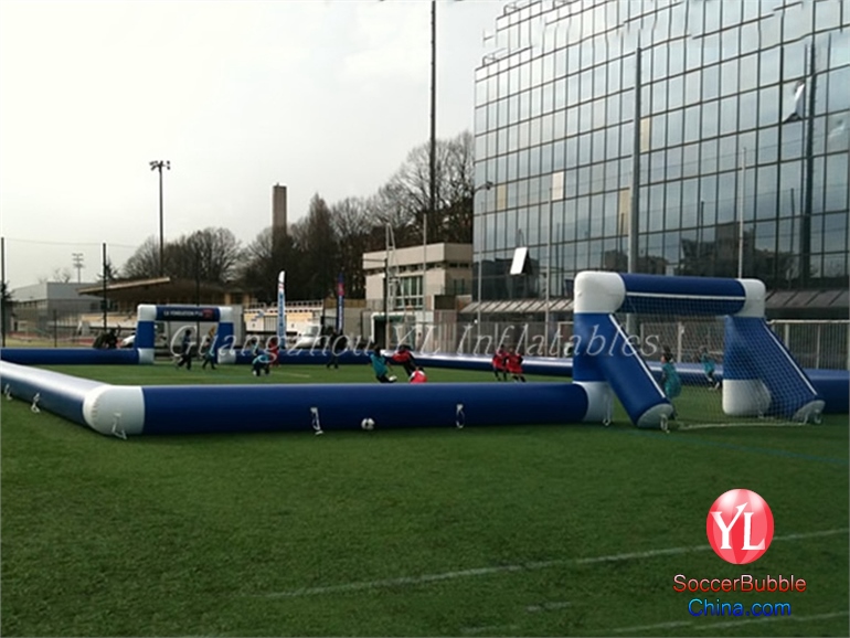 inflatable football court,airtight inflatable soap soccer field