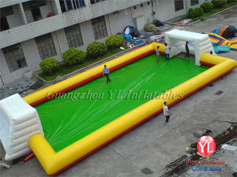 yellow_with_blue_strong_style_color_b82220_inflatable_soap_soccer_field_strong_for_commercial_use